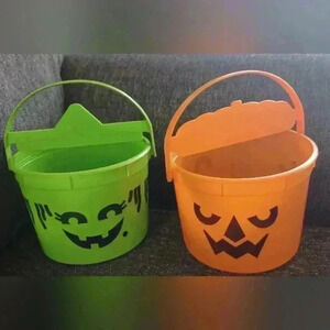 McDonald's 2022 Halloween Boo Buckets- Orange McPunk'n  & Green McGobblin